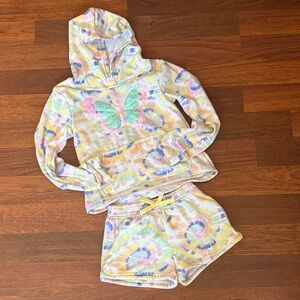 Lemon Kiss Tie-Dye Butterfly Hoodie & Shorts Set (6)